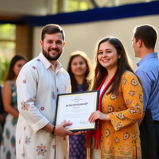 Bella Lingua Academy awarding a scholarship to a deserving student