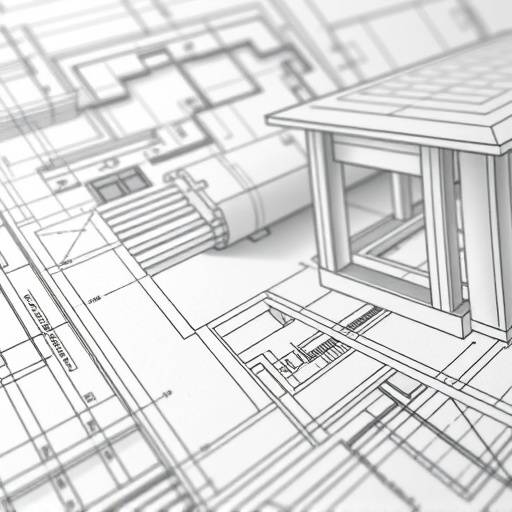 Close-up of architectural drawings and blueprints