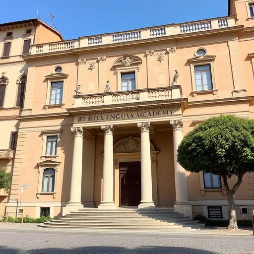 The Bella Lingua Academy school building in Rome, featuring classic Italian architecture